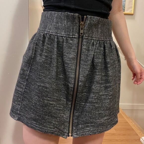 Aritzia Wilfred Wool Zipper Mini Skirt Grey - Picture 9 of 13